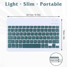 Combo de teclado y ratón inalámbricos Bluetooth, conjunto de teclado y ratón inalámbricos ultra delgados y portátiles, compatibles con Android, tabletas Windows, teléfonos inteligentes, iPad Pro, iPad Air, iPad Mini, iPadOS/iOS 13 y superior (verde oscuro) - verde oscuro - Ver 6