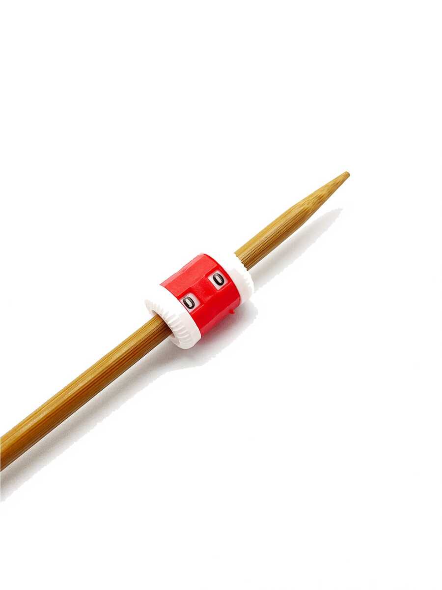 [1pc/5pcs] Sweater Knitting Counter, Knitting Needle Crochet Auxiliary Tool, Easy Operation, Unlikely To Forget [Large Red/Blue Handmade Knitting Counter], Red/Blue Handmade Knitting Tracker - Counter - View 1