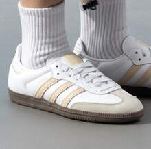 Adidas Originals SAMBA OG, Comfortable Soft Thin Sole, Durable Low-Top Sneakers, Unisex, White - White - View 2