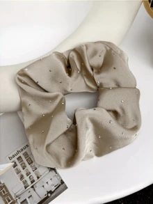 1/3pcs Crystal Diamond Satin Hair Scrunchies, Soft & Comfortable, Suitable For Ponytail & Hair Accessory. Women Hair Ties, Elegant Fashion Hair Ties, Ponytail Holders, Hair Hoops And Hair Accessories, Valentine's Day Hair Hoops And Accessories,Travel,Birthday - Multicolor - View 12