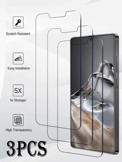 3pcs High-Definition Tempered Glass Screen Protector For / Phones, Compatible With RENO 13F, RENO 14F, A98, 14X, C65, X50 5G, 9H Hardness Anti-Scratch Anti-Oil, Easy To Apply Without Bubbles, Ideal For Holiday/Birthday/Mother's Day/Boyfriend/Girlfriend Gifts