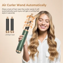5-In-1 Green & Gold Air Styler: Perfect Valentine's Gift With 800W Power For Curling, Straightening & Drying, Ideal For Travel & All Occasions - Xem 2