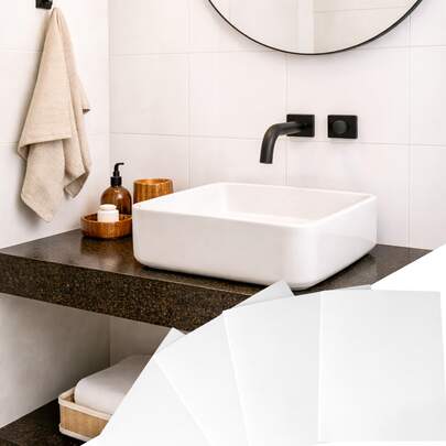 BG Kit 10 Placas Adesivas 3D Mármore PVC Espumado Revestimento Autocolante para Parede, Sala, Quarto e Banheiro Lavável