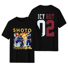New Anime Boku No Hero Academia Printed Short Sleeve T-Shirt For Men And Women, Spring And Summer Fashion Hoodie, Ladies  T-Shirt Short Top. - 黑色 - 查看 1