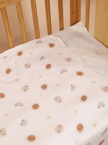 1pc Soft, Comfortable & Breathable Baby Swaddle Blanket With Printed Pattern, Oeko-Tex Certified - Multicolor - View 7