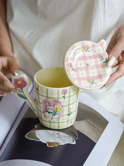 1pc Ceramic Mug, Suitable For Home, Office, Gift, Birthday, Cafe, Afternoon Tea, Party, Dorm, Giving To Friends