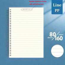 1PCS Transparent PP Cover Notebook, 160 Pages Of A5/B5 Grid/Blank/Line Spiral Notebooks, Coil Notebook,Made With High-Quality Acid-Free Paper, Suitable For Bullet Journaling, Sketching, Double Wire Binding, And Ideal For Students And Office Supplies,Back To School Supplies Back To School - 長方形 - 查看 5