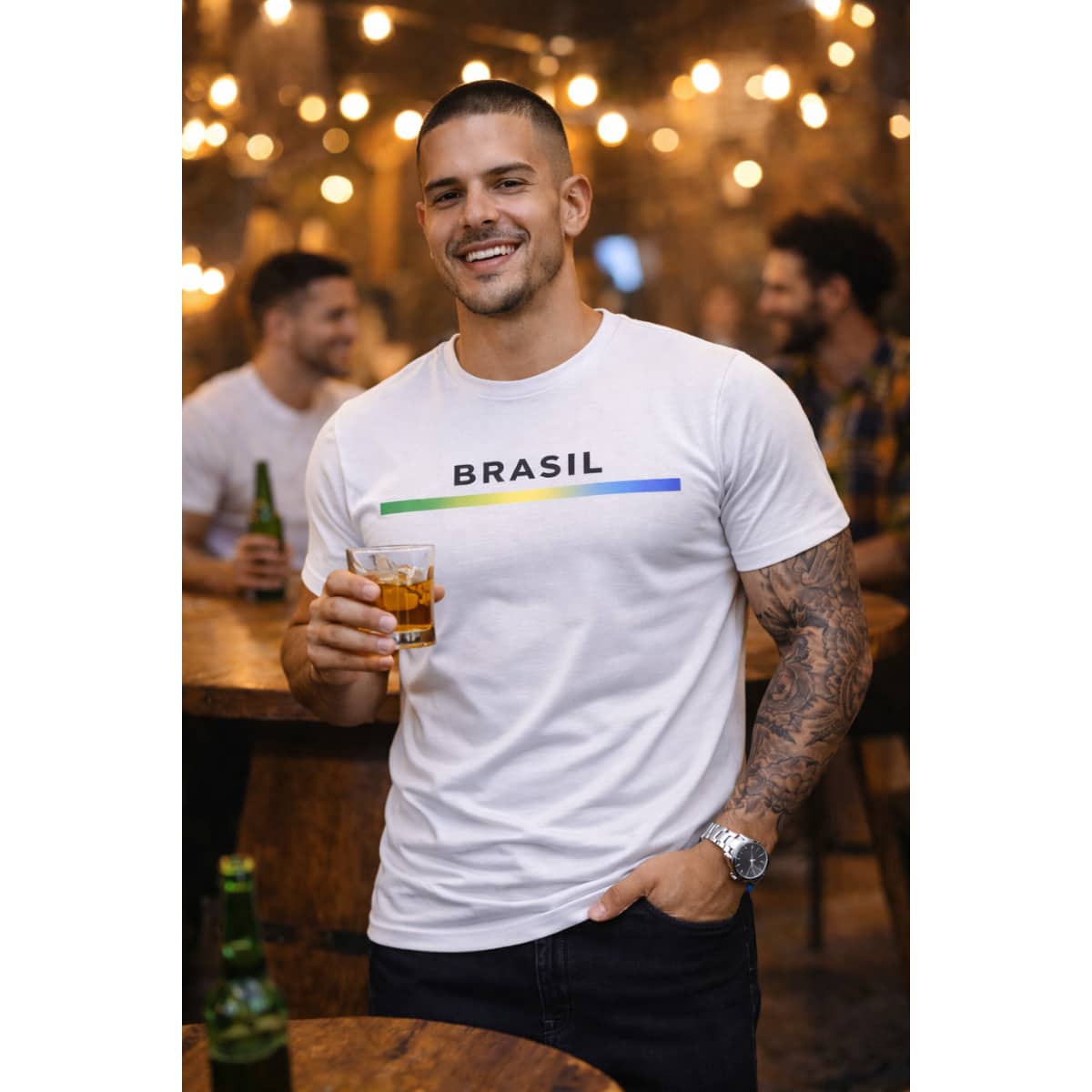 Men's Brazil T-Shirt - Comfort And Style For The World Cup - White - View 1