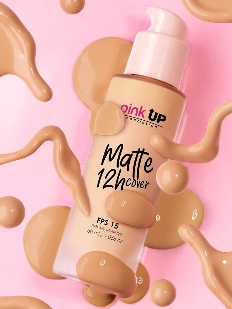Matte Cover 12h Pink Up Maquillaje Líquido de Cobertura Media y Acabado Mate Control de Brillo Larga Duración 30 ml - 300 Beige - Ver 1