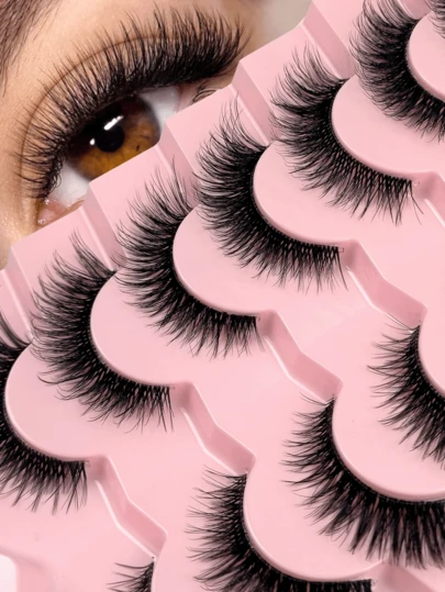 Hinarin 7对装新款3D蓬松假睫毛，柔软透明睫毛梗，浓密纤长，打造自然妆效，易于佩戴，可作为礼物赠送。