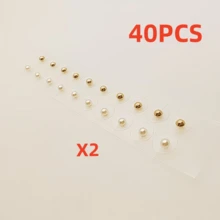 Perlas de acupresión para la oreja, la terapia de masaje de acupresión para la oreja ayuda a relajar el Body y la mente, aliviar el estrés, fácil de usar. - Multicolor - Ver 24