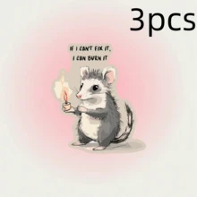 1pc/3pcs Inspirational Opossum Graphic T-Shirt & Sticker Set, Vinyl Sticker Decal - Durable Polypropylene, Great For Car, Laptop, Tumbler, Representing Life, Universe & Everything School Supplies - Vinyl - View 13