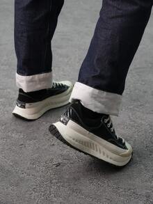Converse 匡威 Chuck 70 AT-CX 帆布皮革复古休闲运动鞋，耐穿低帮休闲鞋，男女通用白色和黑色 - 白黑色 - 查看 7
