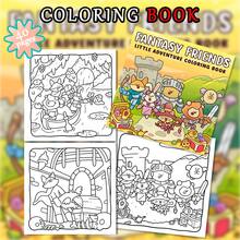 40 Pages - 180gsm, A Fantasy Adventure Coloring Book, Thick And Durable Paper, Soft And Cute Style, Includes Knight And Pet + Castle Adventure Scenes, Line Drawing Coloring, Rich In Layers, Suitable For Children's Coloring + Stress Relief + Parent-Child Interaction, An Educational Picture Book For Children, A Suitable Gift For Girls, A Perfect Gift For Wedding Season And Mother's Day - Fantasy Friends - View 2