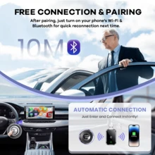 REMAX 无线 CarPlay 适配器，兼容 Apple CarPlay，轻松将有线 CarPlay 升级为无线 CarPlay，即时连接，自动重连，超迷你 CarPlay 适配器，兼容 iPhone，适用于内置 CarPlay 的汽车，超迷你尺寸汽车配件，超级实用的汽车用品 - KY-4193 - 查看 4