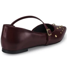 Women's Slingback Pointed Toe Flat Shoe Fashion Mule 6773 - Redwood - View 4