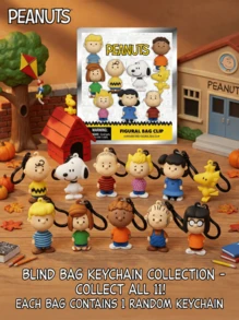 Peanuts Officially Licensed Blind Bag Keychain (1PC)-3D Foam Blind Box Mystery Box Figure Bag Clip&Charm Zipper Pull Keyring Backpack Accessories Collectible Valentines Gift-Charlie Snoopy Linus Sally Lucy Woodstock Schroeder Peppermint Patty Franklin Pigpen Marcie - Multicolor - View 6