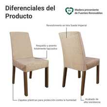 Juego de Comedor Mesa 6 Sillas Color Marrón/Gris/Imperial Renata Madesa - Marrón e imperial - Ver 4