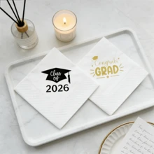 50pcs/Pack Serbet Selamat Wisuda, Dekorasi Meja Pesta Wisuda, Kelas 2026 KAMU BERHASIL Serbet Dekoratif Wisuda, Perlengkapan Pesta - MultiWarna - View 1