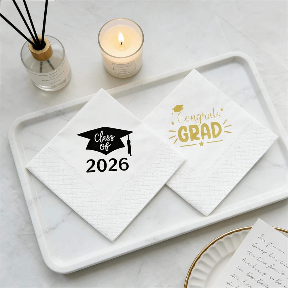 50pcs/Pack Serbet Selamat Wisuda, Dekorasi Meja Pesta Wisuda, Kelas 2026 KAMU BERHASIL Serbet Dekoratif Wisuda, Perlengkapan Pesta - MultiWarna - View 1