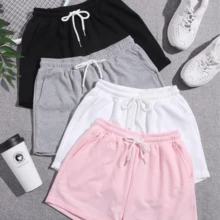 Kit Of 4 Women's Fitness Gym Shorts In Sizes P To GG And Plus Sizes. Suitable For Everyday Wear In All Seasons. - KIT OF 2 UNITS - View 1