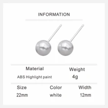 1pair Simple And Elegant High Glossy Pearl Stud Earrings For Ear Piercings, Versatile And Suitable For Daily Wear - White - View 10