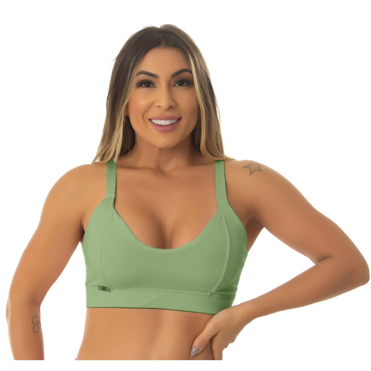Reinforced Bra, Double Comfort With Reinforced Elastic And Elegance!! 127 - 綠色 - 查看 1
