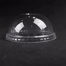 90mm PLA 平盖/圆顶透明加厚一次性纸杯盖，适用于奶茶、汽水、塑料杯、咖啡杯 - 透明拱蓋 - 查看 1