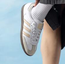 Adidas Originals SAMBA OG, Comfortable Soft Thin Sole, Durable Low-Top Sneakers, Unisex, White - White - View 3