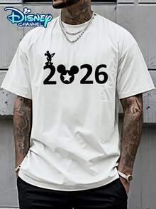 A Disney Valentine's Day Couple's Sweatshirt Featuring Mickey And Minnie Mouse, Men's Regular Fit, Machine Washable, Suitable For Autumn And Winter Casual Wear, Cartoon Character Design, Comfortable Fabric, Detailed Description, Easy To Care For, And An Excellent Gift Choice. - trắng - Xem 2