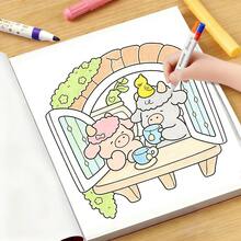 48页 - 220克/平方米，可爱宠物主题涂色书，厚纸材质，柔和可爱风格，拟人化可爱宠物+场景图案，分层线条画，适合儿童涂色、缓解压力、促进亲子互动，可爱宠物涂色书，送给女孩、婚礼季、母亲节的理想礼物 - Date moments - 查看 7