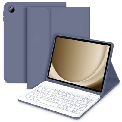 可拆卸无线蓝牙键盘（150mAh），带笔槽，键盘保护套兼容三星 Galaxy Tab Redm SE