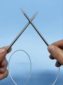 80cm Long Crochet Hooks, Knitting Needles, Stainless Steel Circular Knitting Needles 2.0-6.0mm, Festival Handcraft Weaving Tools - 80cm Stainless Steel Circular Knitting Needle - View 3