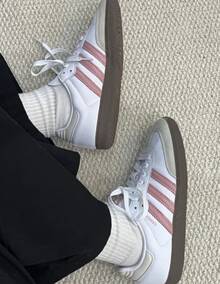 adidas originals SAMBA OG 百搭舒適薄底 耐磨 低筒 板鞋 女 白色 - 白色 - 查看 2