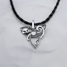 1 pieza Collar con colgante de zorro vintage bohemio incrustado con piedra lunar, accesorio de joyería personalizada de moda como regalo para mujeres - Plata antigua - Ver 2