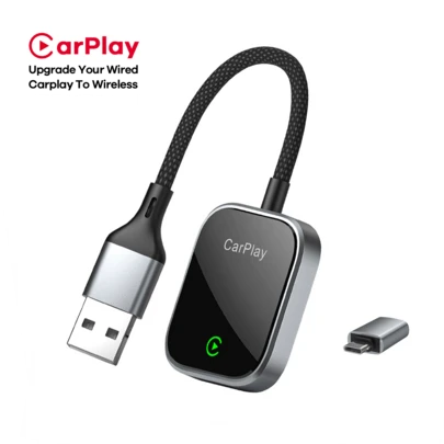 REMAX Wireless CarPlay Adapter Compatible With Apple CarPlay, Easy To Upgrade Wired CarPlay To Wireless, Instant Connectivity, Automatic Reconnect, Super Mini Car Play Dongle Compatible With IPhone Fit For Cars With Built-In CarPlay, Super Mini Size Car Accessories, Super Practical Car Stuff