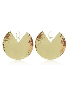 非洲风情波西米亚风耳环，珠宝耳环，锌合金锤纹超大耳环 - 8cm耳環 - 查看 7