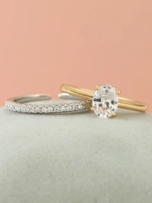 1 Pair Of Fashionable And Exquisite Zirconia Inlaid Couple Rings With Versatile Temperament And High-End Feel. Women's Adjustable Mouth Ring Set Is Gorgeous, Classic, Exquisite, Shiny And Versatile. The Ring Can Be Given As A Gift To Friends Or Lovers - Couple Rings - View 1