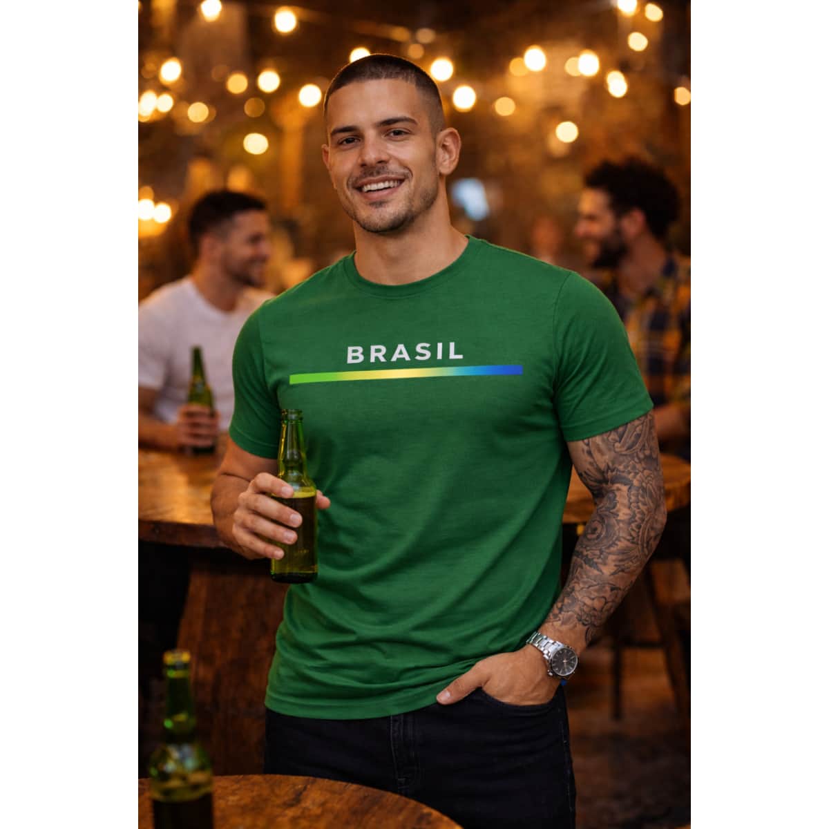 Men's Brazil T-Shirt - Comfort And Style For The World Cup - 綠色 - 查看 1