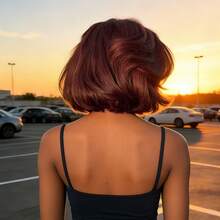 SHINEHAIR Light Brown Mixed Bob Wig, Without Lace, 9x6 Cm, 180% Hair Density, Layered Cut. - Multicolor - View 7