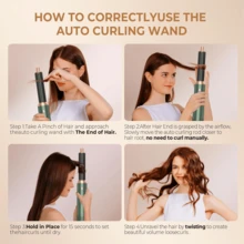 5-In-1 Green & Gold Air Styler: Perfect Valentine's Gift With 800W Power For Curling, Straightening & Drying, Ideal For Travel & All Occasions - Xem 7