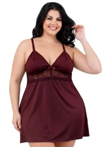 Kit 4 Camisola Maternidade Plus Size Feminina Pós Parto Gestante Com Click Confortável Amamentação - Preto - Visão 6