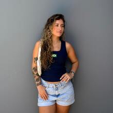 Women's Cropped Tank Top Brazil Ribbed Knit Flag Embroidered World Cup 2026 Promotion - 藏蓝色 - 查看 3