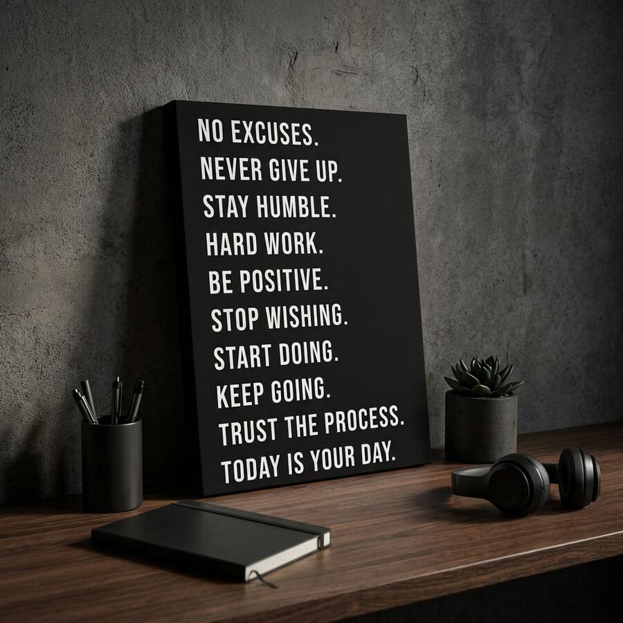1 pieza Póster de arte de pared inspirador - Citas motivacionales para oficina, gimnasio, decoración del hogar - Regalo de aliento - Arte de pared de afirmación positiva - Arte de pared para emprendedores, arte de pared minimalista y motivacional | Impresión de cita positiva, estética simple, adecuada para el hogar, la oficina y el espacio de estudio, recordatorio suave diario y regalo reflexivo