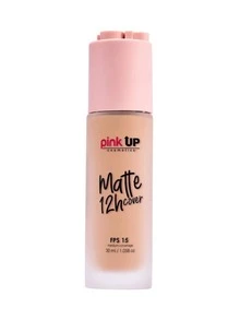 Matte Cover 12h Pink Up Maquillaje Líquido de Cobertura Media y Acabado Mate Control de Brillo Larga Duración 30 ml - 500 Medium - Ver 3