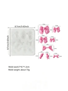 1pc Silicone Candy Mold, Cute Bow Design DIY Fondant Mold For Kitchen - White - View 11