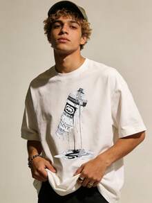 Ecko Unltd Spray Can Graffiti White T-Shirt, Street Art Retro Urban Graffiti Wear Casual Tee For Men, Casual Art Event, Retro Street Style, Summer Brunch, Daily Errands. - 白色4 - 查看 2