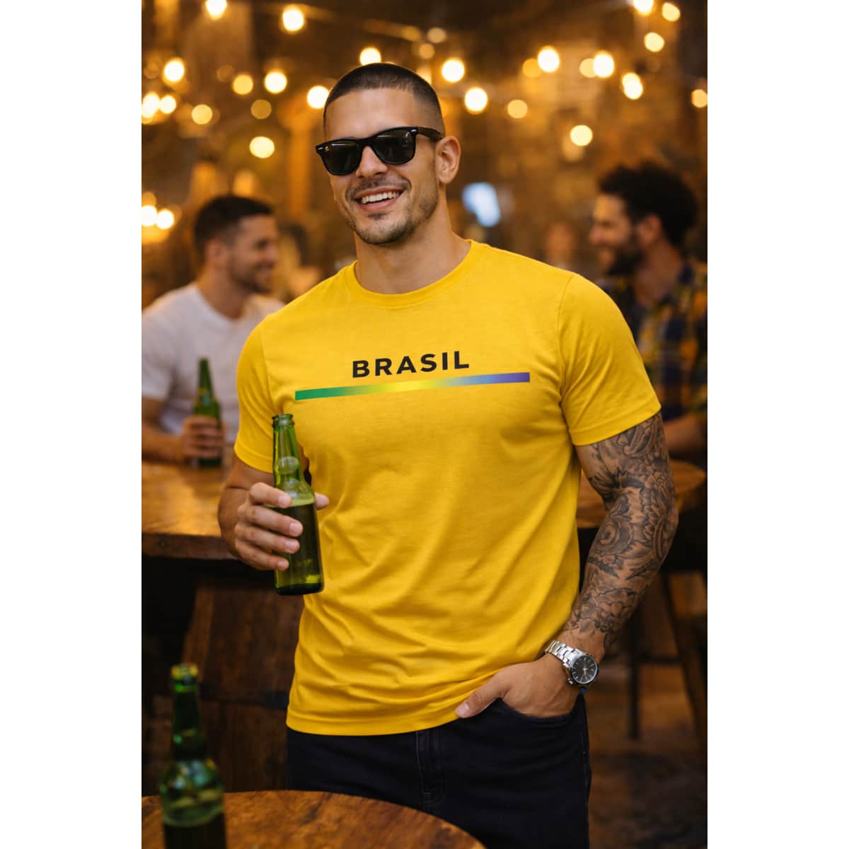 Men's Brazil T-Shirt - Comfort And Style For The World Cup - 黃色 - 查看 1