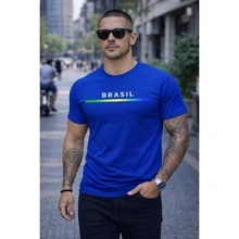 Men's Brazil T-Shirt - Comfort And Style For The World Cup - Màu xanh lam - Xem 2