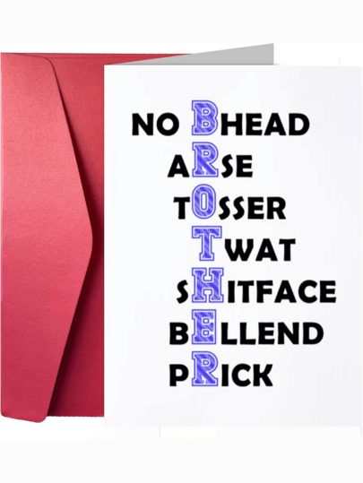 1pc Funny Happy Birthday Card- Innovative Design Greeting Card, "NO BHEAD ARSE TOSSER SHITFACE BELLEND " Themed Card, Ideal For Birthdays Or Any Occasion, A Spoof Greeting Card For Brothers And Friends